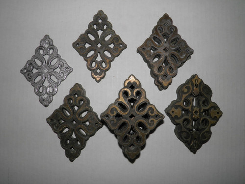 Vintage Ajax Cabinet Drawer Diecast Backplate Lot of 25 Various Finishes VGUC