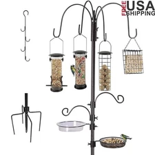Bird Feeding Station Kit Pole Multi Hook Bird Feeder Suet Tray Bird Bath Outdoor