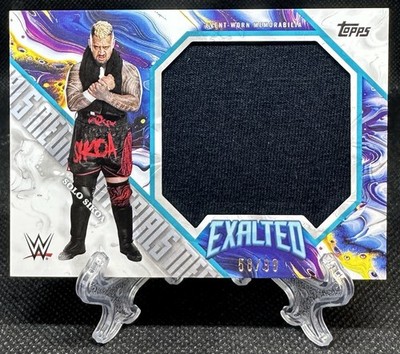 2025 Topps Exalted WWE Solo Sikoa Mega Materials Relic Card /99 Aqua #MM-SS