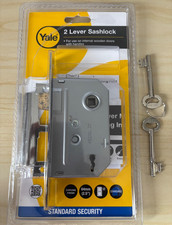 Yale 2 Lever Sash Lock 2.5 Inch 64mm - Polished Chrome Finish + 2 Keys