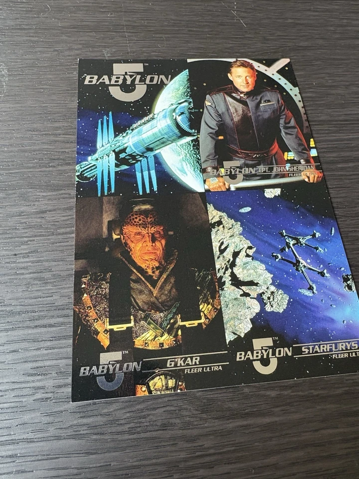 1995 Fleer Babylon 5  Case Card Promo 4 card Promo Card uncut sheet - Image 3 of 4
