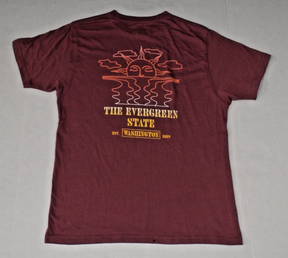 Camiseta De Colección Washington Evergreen State Talla M Y2K Rojo Ladrillo Rayón Tri Mezcla Foto 2 de 4