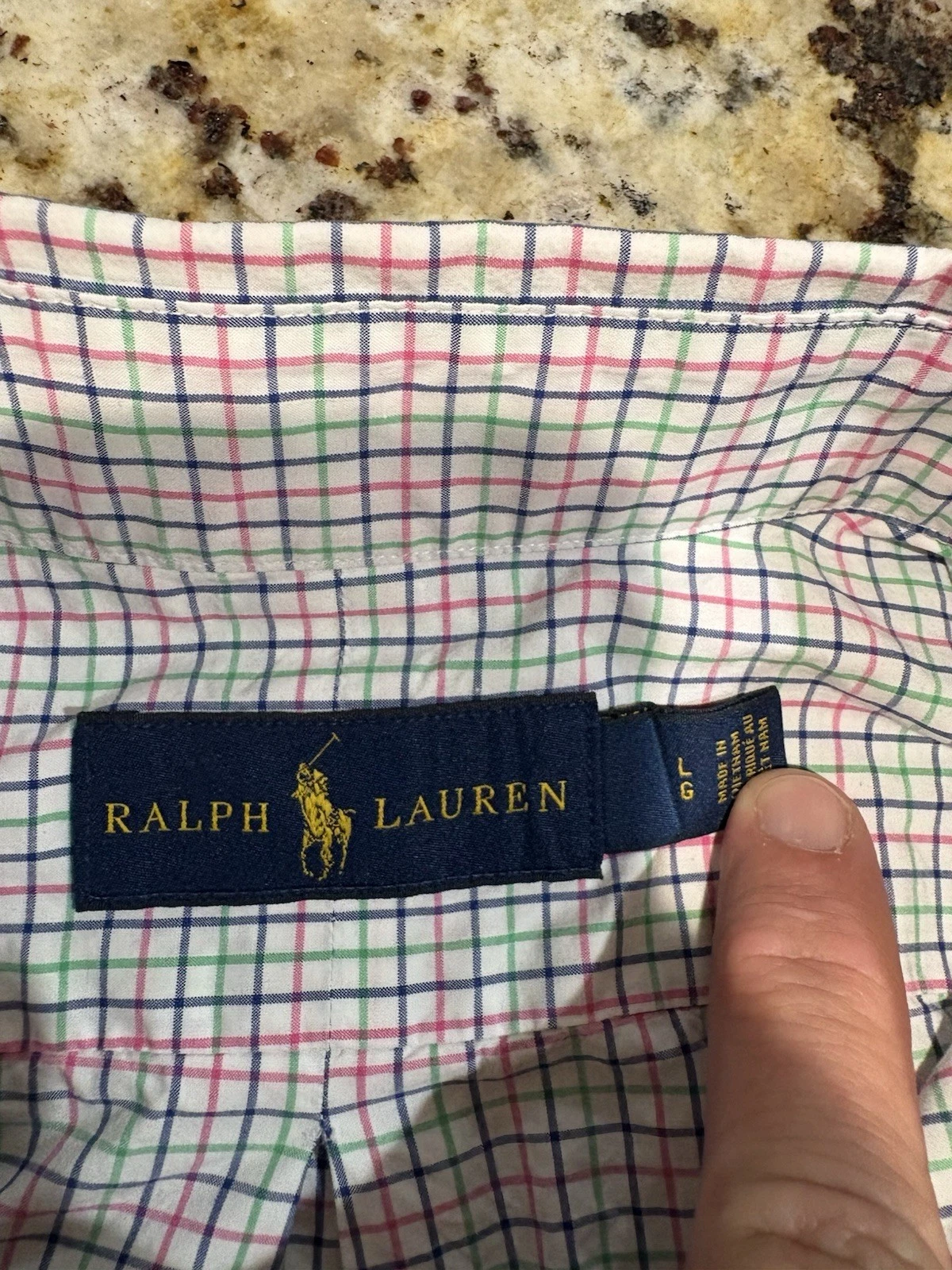 Ralph Lauren Shirt Button Down Long Sleeve Large Logo 100% Cotton