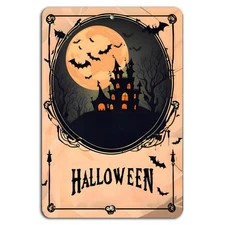 Spooky Halloween Night: Haunted House & Bats