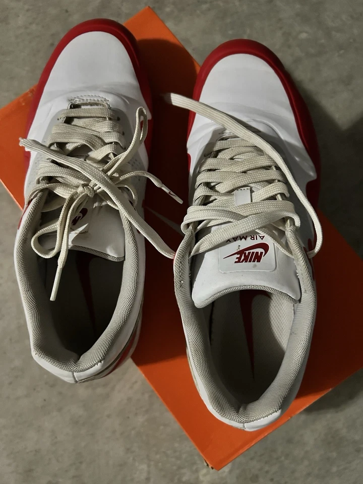 ! Nike Air Max 1 Golf Shoes Size 8.5 University Red & White Gray - Image 2 of 4