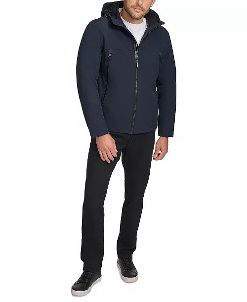 Calvin Klein New Men’s Jacket MEDIUM Sherpa Lined Infinite Soft Shell True NAVY image 10