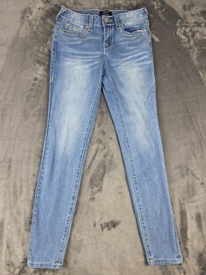 True Religion Jennie Curvy Jeans Women's Blue Mid Rise Super Skinny Light Wash