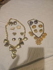 Vintage costume jewelry lot This is for all the gold lovers Earings And Necklace