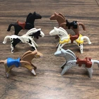 Lot of (6) Vintage Playmobil Geobra Horses 1974 with 5 saddles