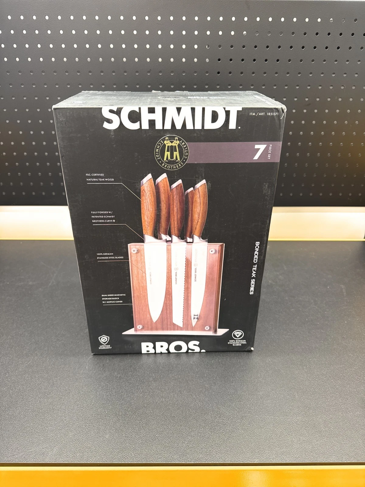 Schmidt Brothers - Bonded Teak, 7-Piece Knife Set , 100% German Stainless Steel