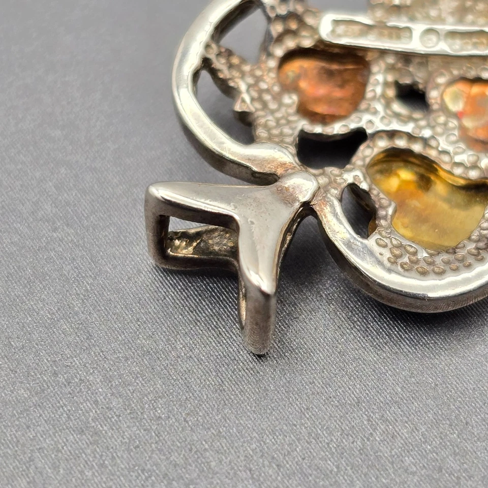 VTG CCo Black Hills Gold 12k Gold & Sterling Silver Grape Heart Pendant 1" - Image 2 of 4