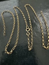 Gebrochen: Vintage 9K Gold ovale Erbskette Halskette 23,5", 5,12 g - London 1980