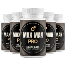(5 Pack) Max Man Pro Advanced Male Health Supplement to Boost Energy & Endurance