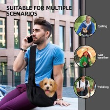 Dog Carrier Sling - Reversible Puppy Carrier Purse with Storage Pocket, Hand-...