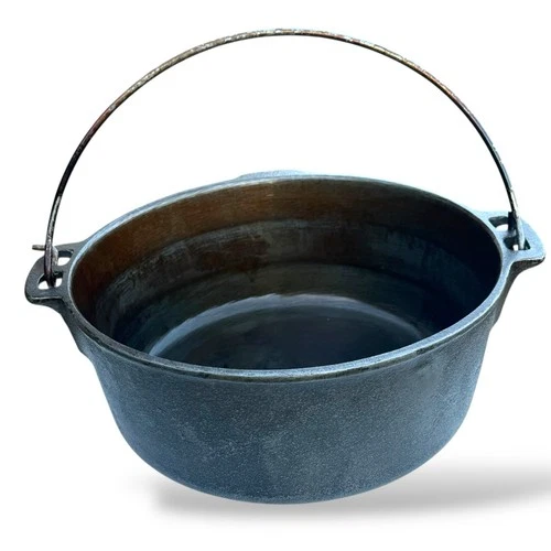 Vintage Wagner Ware 5 Qt Cast Iron Kettle Dutch Oven Bail Handle USA