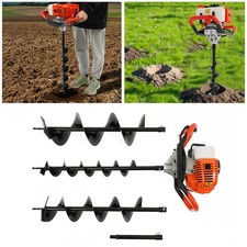 52CC 2.4HP 2 Stroke Gas Post Hole Digger Earth Auger Bore Ground Drill w/3x Bits