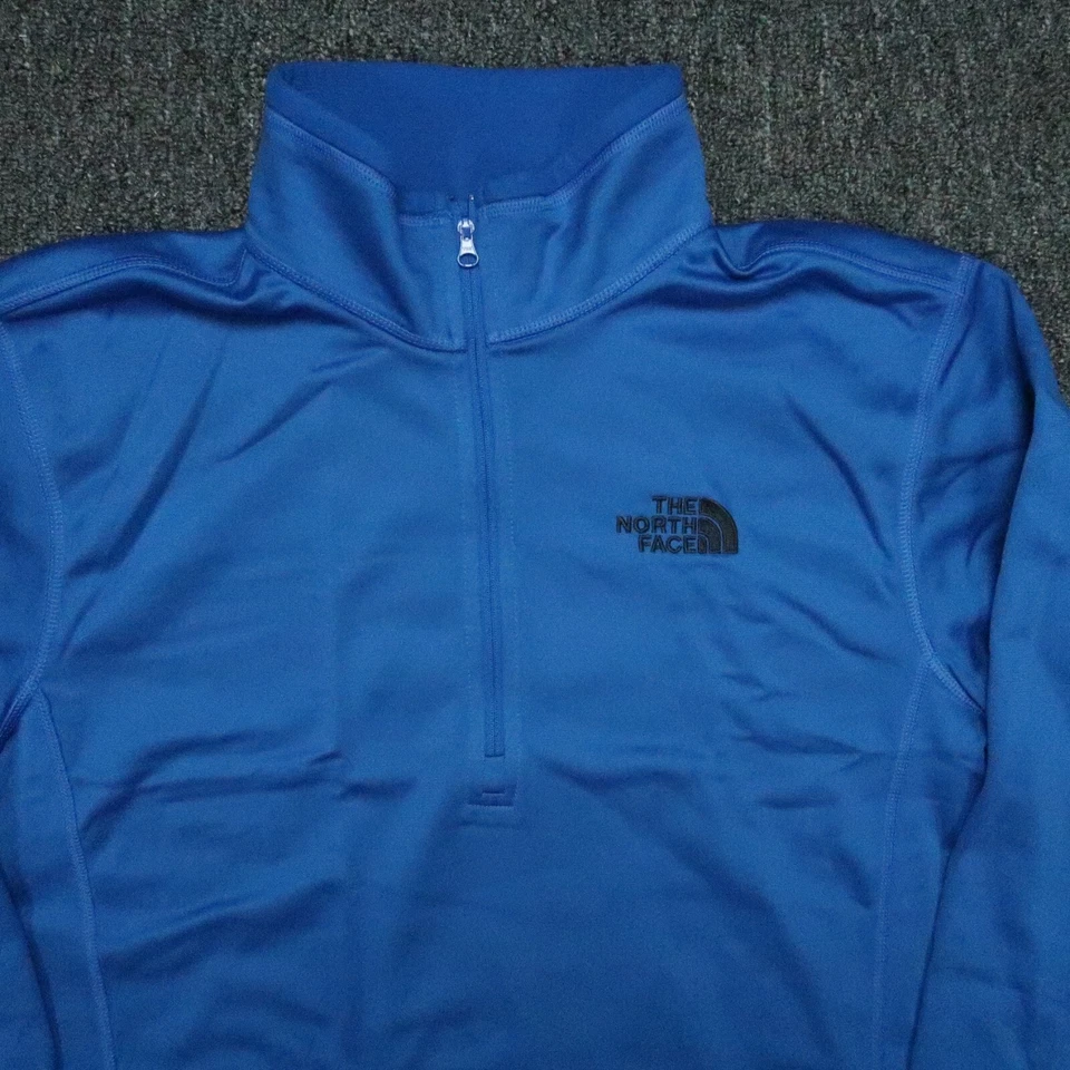 Pullover The North Face Hombre Pequeño Azul Tech Glaciar Cuarto Cremallera Manga Larga Foto 2 de 4