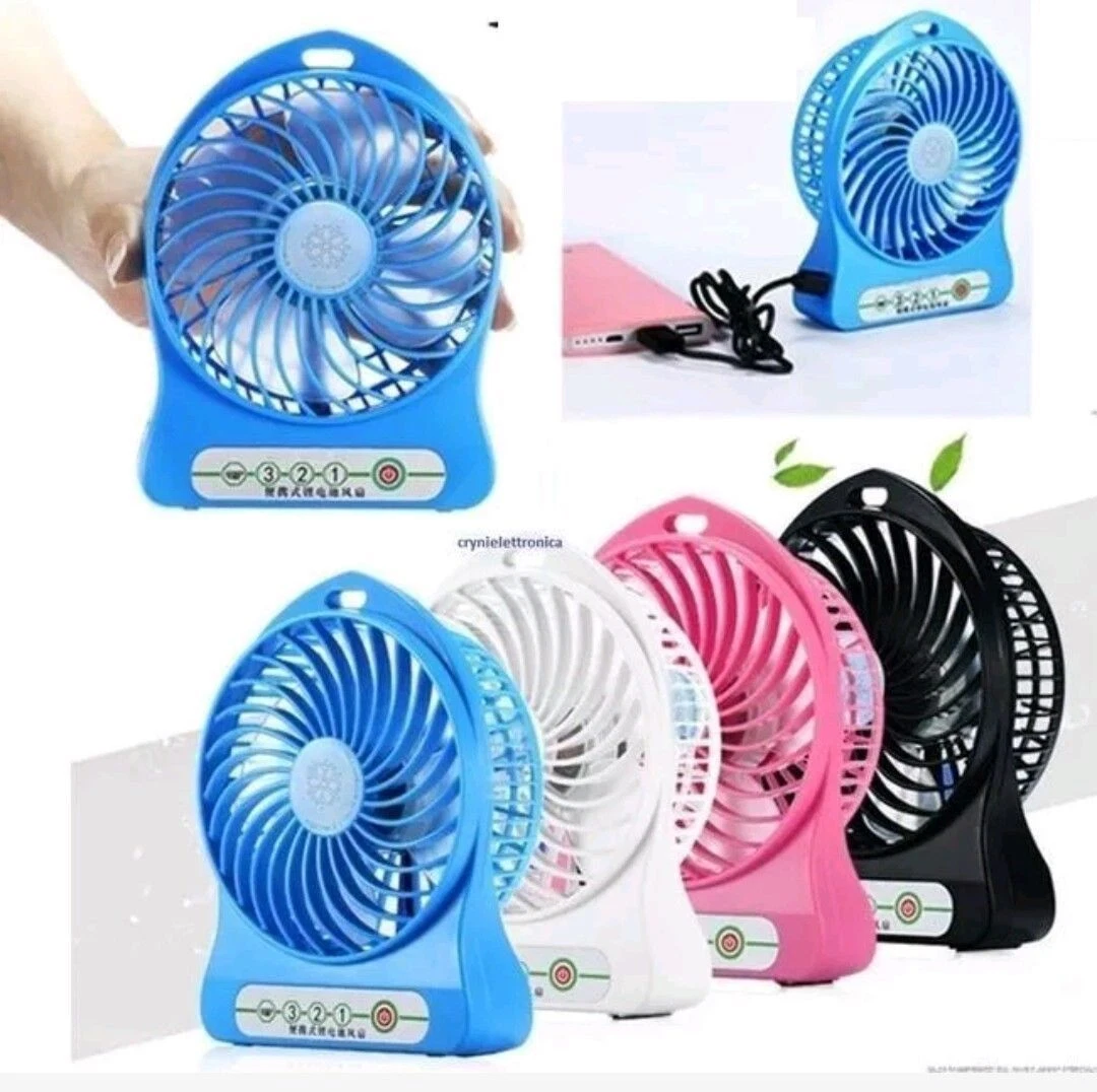 Ymiko Mini Ventilatore Oscillante 80° Con Batteria 2400 MAh - Ricaricabile USB, Silenzioso, Design Cactus - 2
