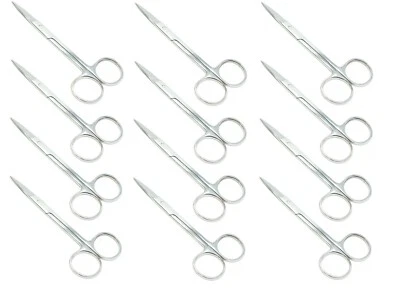 12 Iris Scissors 4.5" Straight Surgical Dental Instrument Stainless Steel