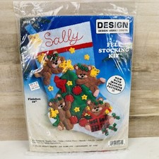 Design Works Crafts 5011 Teddy Bears Tree Felt Sequins Christmas Stocking Kit