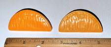 Life Size Realistic Play Food 2 Orange Slices Quarters Display Prop Stage Movie