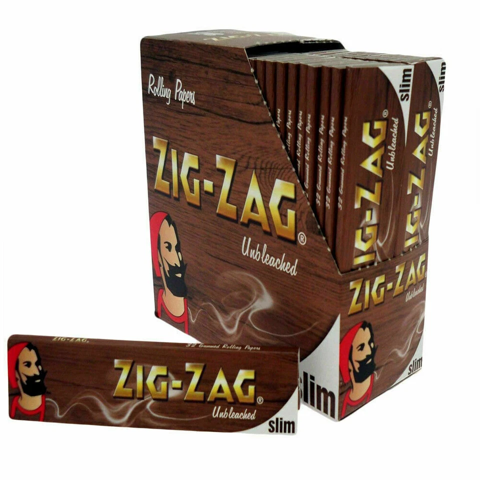 ZIG ZAG UNBLEACHED SLIM KING SIZE Cigarette Rolling Paper - 1 5 10 12 25 50