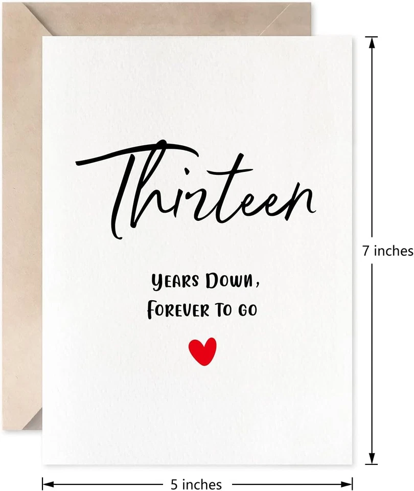 Cartão de aniversário de 13 anos, treze anos para sempre, romântico namorados pai - Imagem 4 de 4