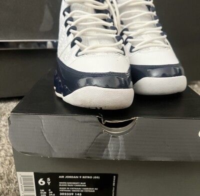 Jordan 9 ホワイト/ネイビー 27cm retro jordan 9 White/blue Used Sneakers Wore 1 Time . Very Good