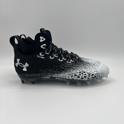 Under Armour Spotlight Clone MC 3026343-001 Black Football Cleats Womens US 9
