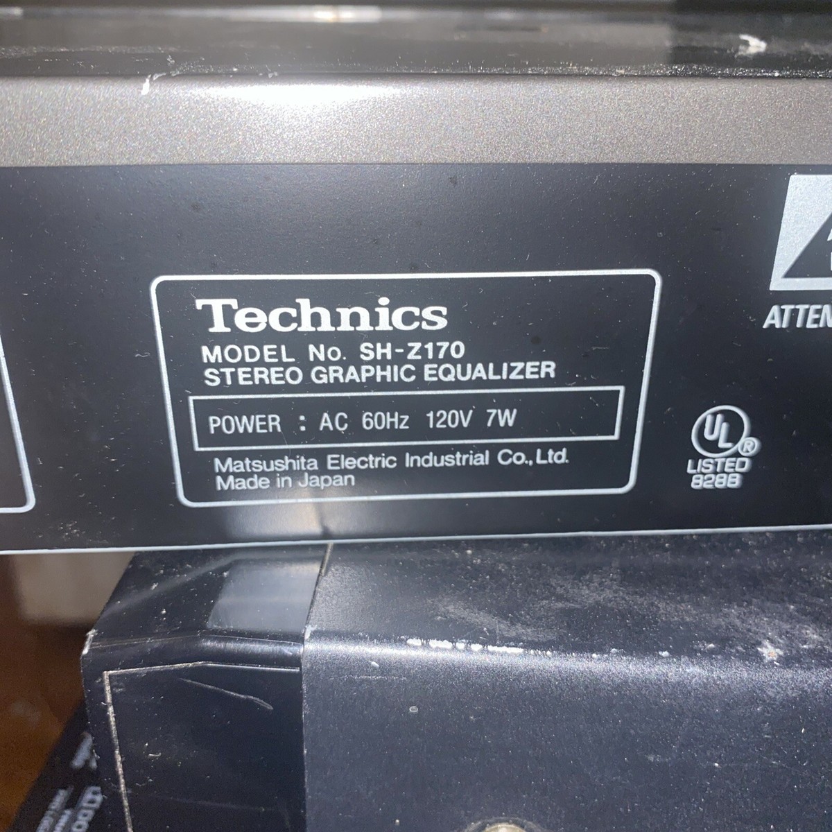 Technics SH-Z170 Stereo Graphic Equalizer, Seven Band, AC