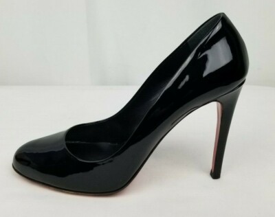 Miu Miu Prada Black Patent Leather Round Toe Slim Heels  display picture 1