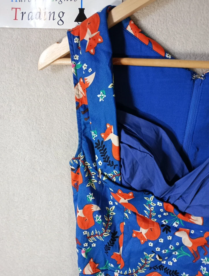 Линди Bop платье женщин ретро Fox синий оранжевый UKS 10 Pin вверх шевелиться карандаш и ремень - Изображение 2 из 4