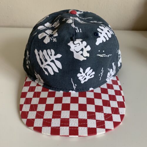 Vans Off The Wall Checkerboard Tropical Baseball Cap Hat Red Blue eBay