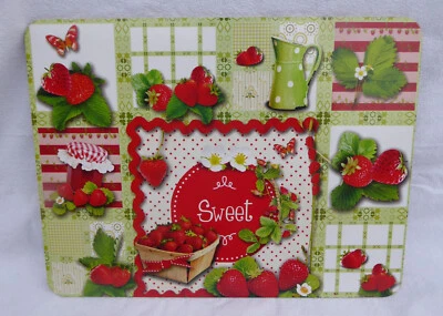 2er Set Tischset Platzset "Erdbeeren" Rückseite Kork, ca. 40 x 30 cm - Bild 1 von 3