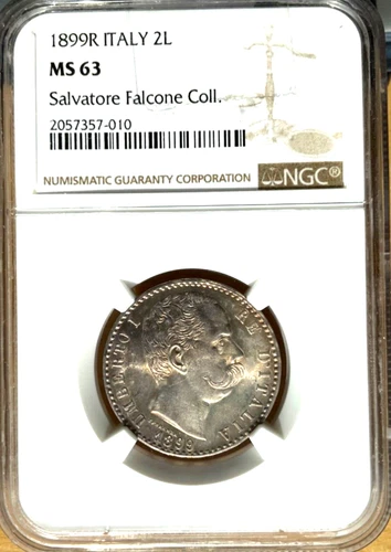 1899 R Italy 2 Lire, NGC MS 63