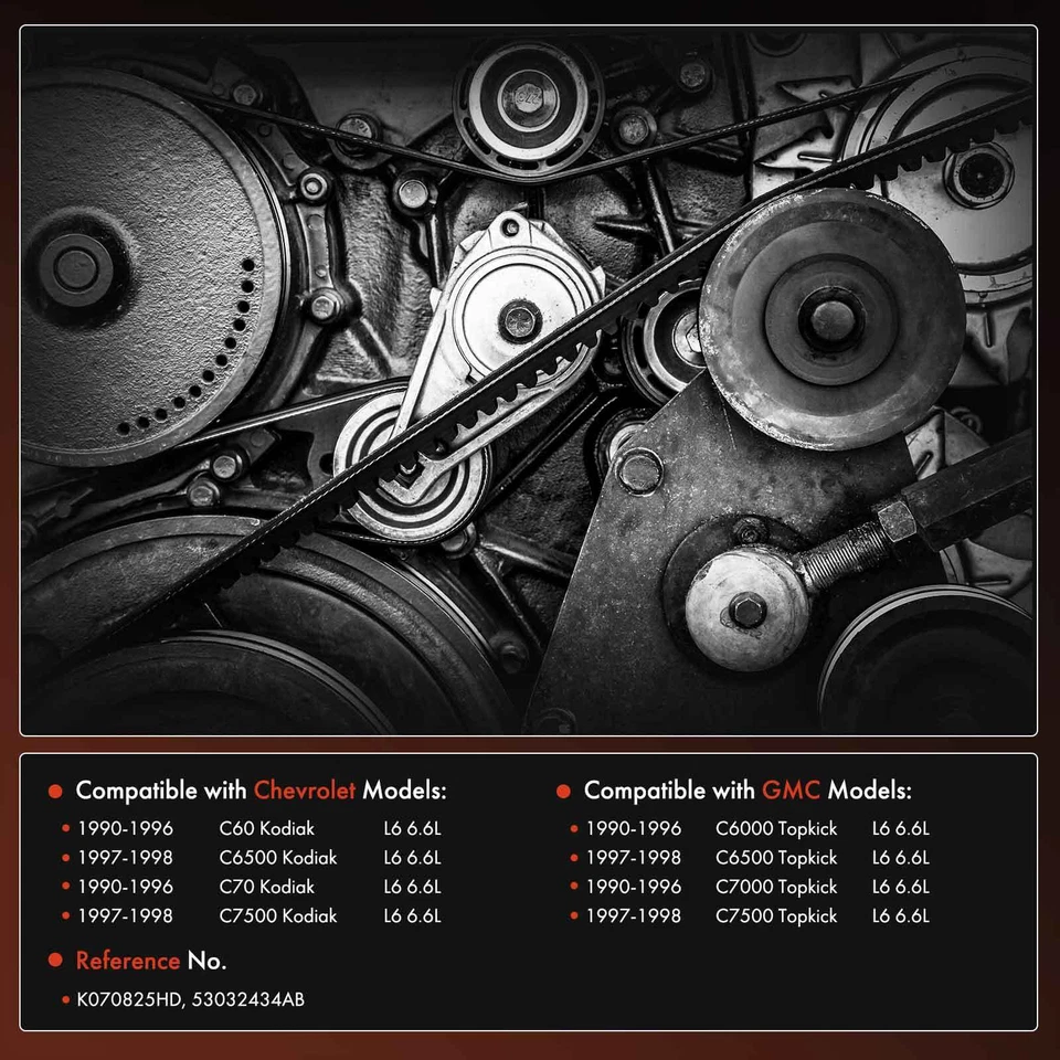 Cinturón serpentino de alta resistencia 82,59" para Chevrolet C6500 Kodiak GMC C6000 Topkick Foto 2 de 4