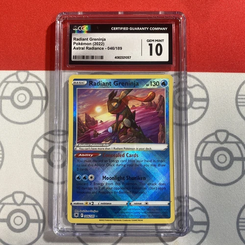 NEW CGC 10 Radiant Greninja 046/189 Astral Radiance Shiny Holo Rare Pokémon 1057