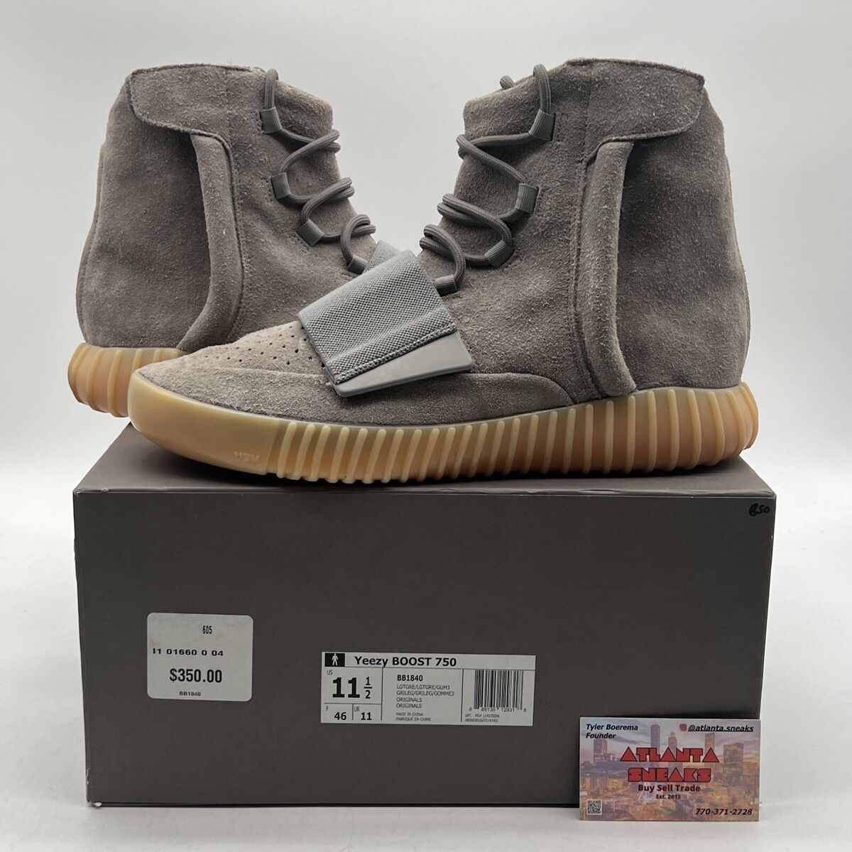 Size 11.5 - adidas Yeezy Boost 750 Grey Gum Suede (BB1840 Size 11.5 - adidas Yeezy Boost 750 Grey Gum Suede (BB1840