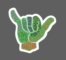 Hang Loose Sticker Cali Surf Club Waterproof