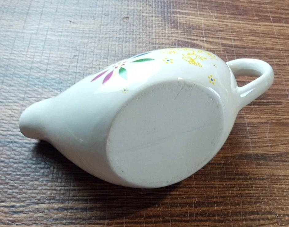 Винтажный электрический керамический соус Temp-tations лодка без подогревателя цвета слоновой кости конфетти с цветочным рисунком - Изображение 4 из 4