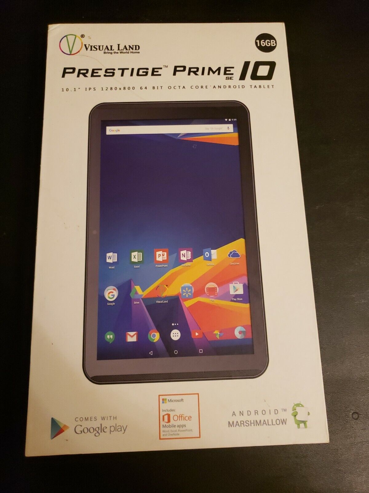Visual Land Prestige Elite 10Q 10.1" 16GB Tablet, Wi-Fi, Black *For Parts Only*