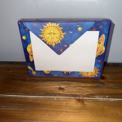 #ad Vintage Celestial Stationary Set Paper And Envelopes 90s Y2k Moon Stars Sun $25.00