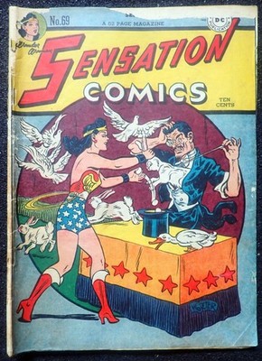 Sensation Comics #69   WONDER WOMAN MAGIC   Rare 1947 Golden Age Comic Book