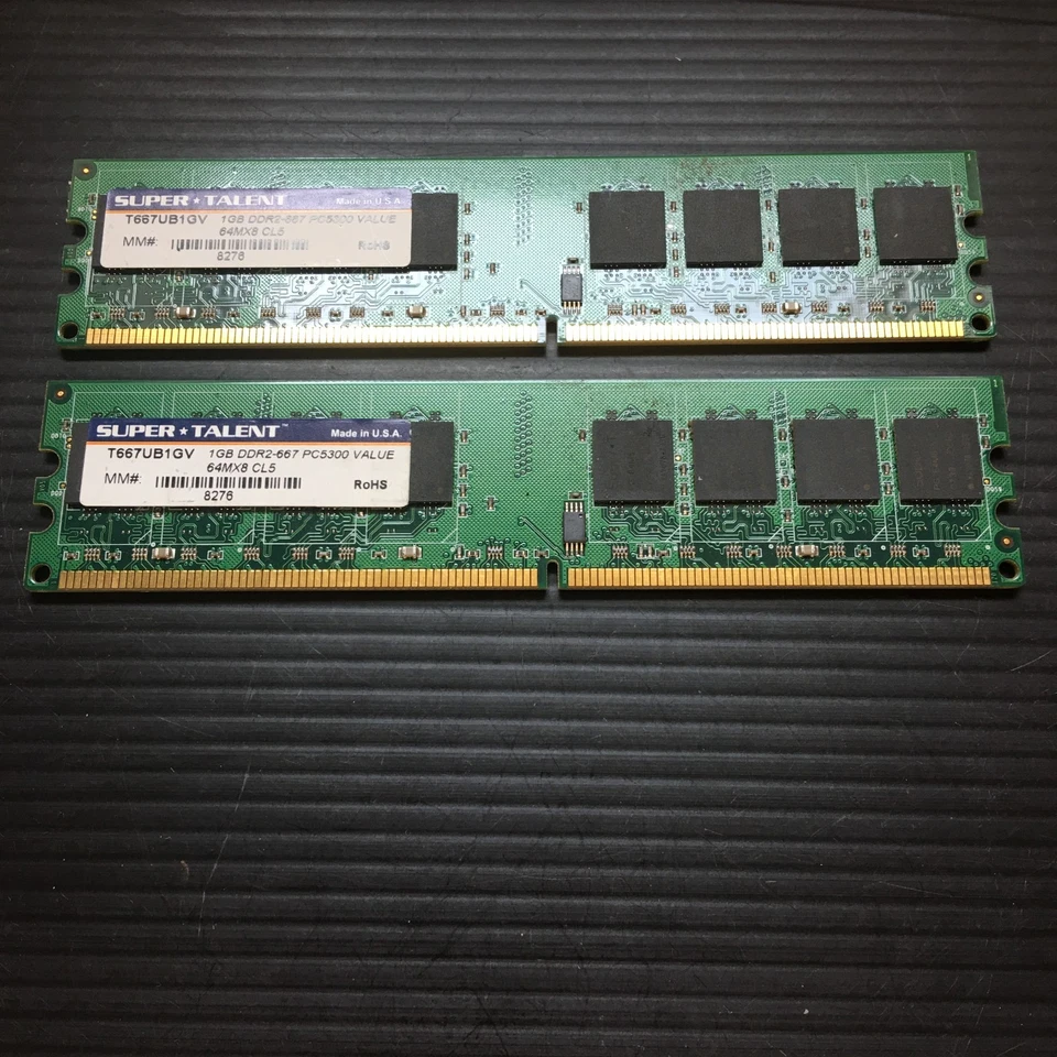 2PCS Super Talent T667UB1GV 1GB DDR2-667 PC5300 64MX8 CL5 Value PC Memory - Image 3 of 4