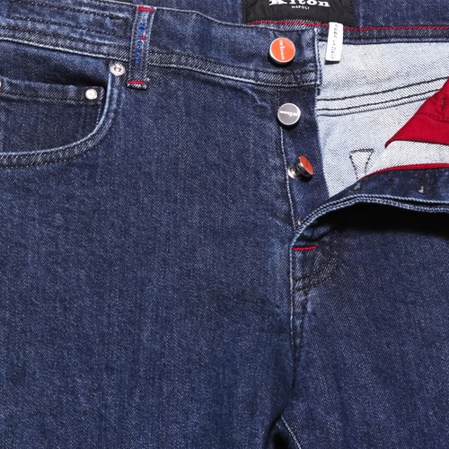 Kiton Denim Blue Solid Jeans - Slim - 33/49 - (997) - Picture 3 of 4