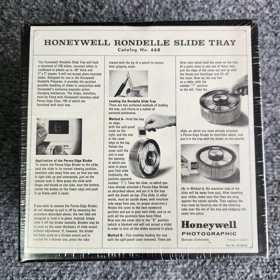Honeywell Rondelle Slide Tray 100 Slides Catalog No. 668 Made In USA  - Image 2 of 4
