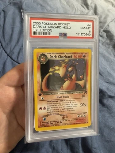Dark Charizard 04/82 Pokémon Team Rocket Holo 1st Edition PSA 8