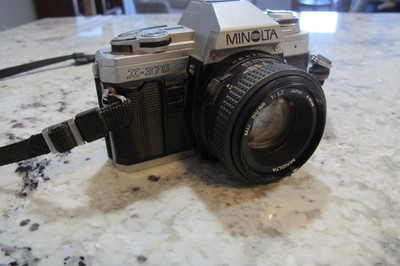 Minolta X-370 35mm Film SLR Camera w MD Rokkor 50mm f1.7 Lens. Bench Tested.