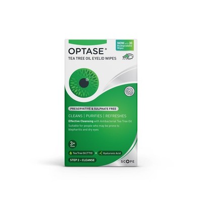 Optase TTO (Tea Tree Oil) Augenlid Reinigungstücher - Konservierungsfrei (x30)