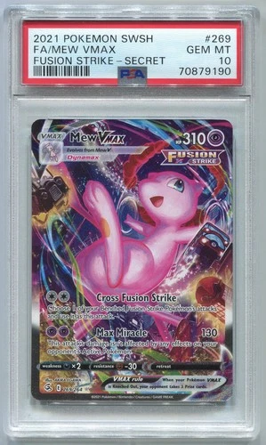2021 Pokemon SWSH Fusion Strike Secret #269 FA Mew VMAX PSA 10 GEM MINT